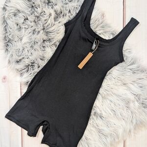 SKIMS Charcoal Ribbed Bodysuit